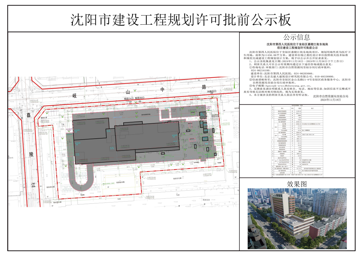 沈阳市第四人民医院位于皇姑区嘉陵江街东地块项目建设工程规划许可批前公示.png